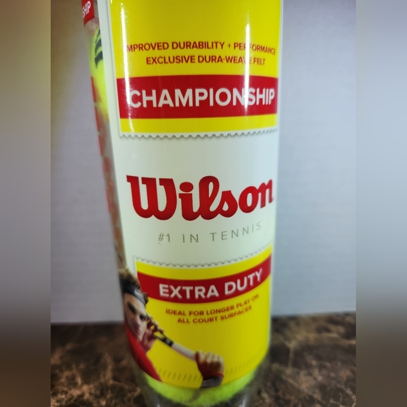 Wilson Championship Extra Duty Tennis Balls- Yellow- 1 Can 3 Balls - Picture 1 of 2